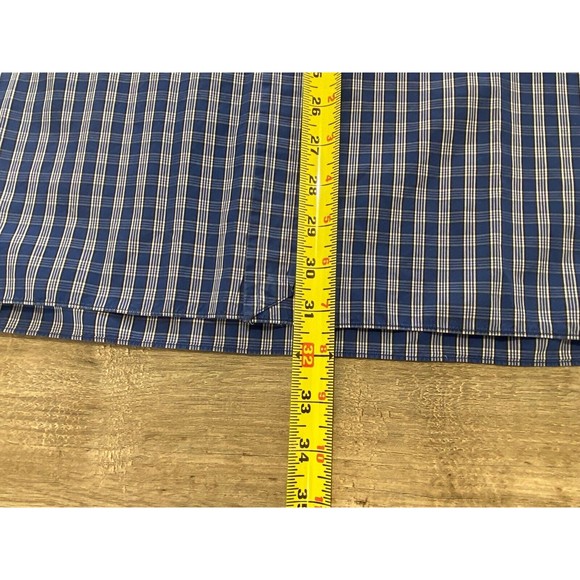Ralph Lauren Purple Label Mens XL 17 Blue Plaid Long Sleeve Button Up Italy Made - Picture 7 of 9